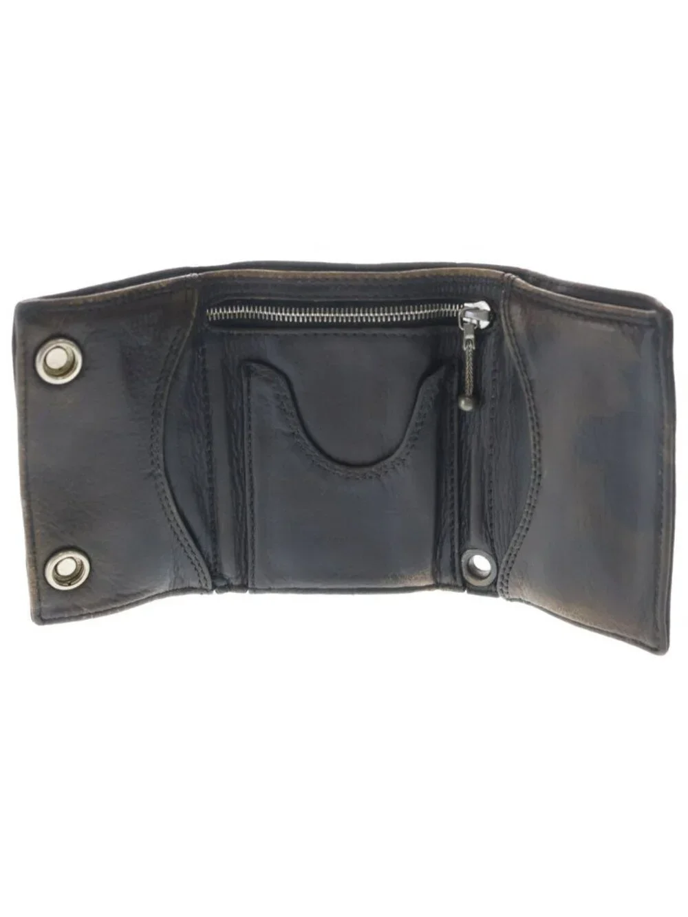 Chrome Hearts Floral Button Leather Wallet Black